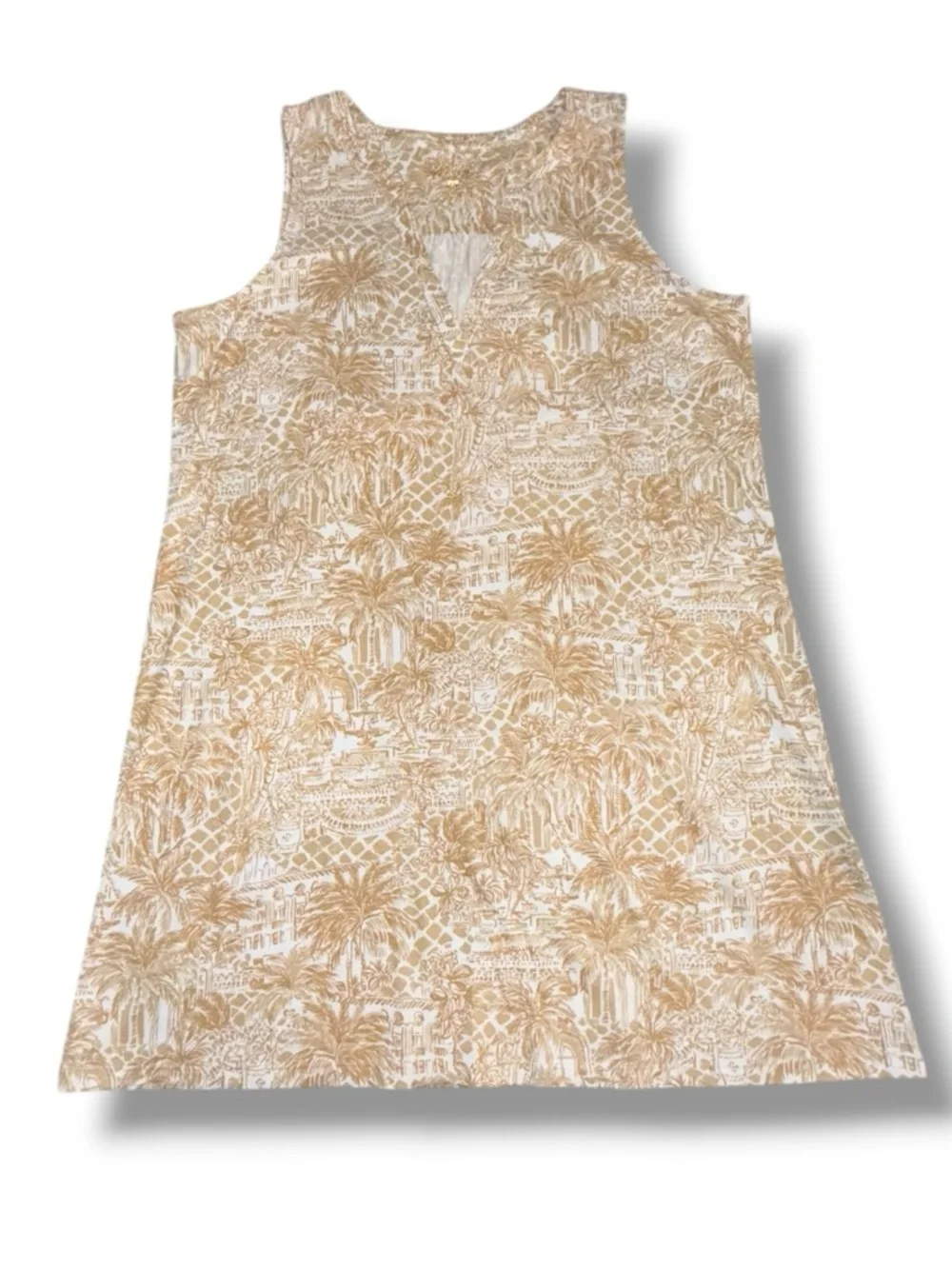 LILLY PULITZER Dev Dress Sand Bar Palm Beach Paradise - XL Beige/White - Picture 4 of 7